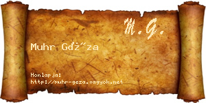 Muhr Géza névjegykártya